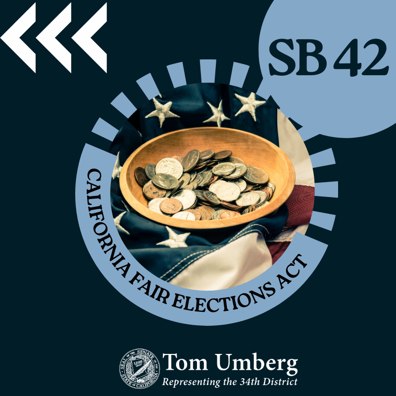 SenatorUmberg's tweet image. Moving on up!
Thank you to my colleagues in the Assemby Elections Committee for advancing my #SB42 this week to allow California’s cities to implement public financing for elections.
It’s the only way to get the money out of politics.
@CACleanMoney