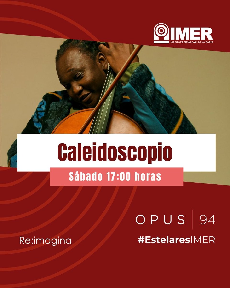 ✅ 🎼 Este sábado a las 17:00 horas en <a href="/Opus945fm/">Opus 94</a>  Mariana Chávez-Lara nos presenta la obra del violonchelista, compositor e improvisador sudafricano Abel Selaocoe. #EstelaresIMER
📻 Escúchanos en vivo: imer.mx/opus/opus-en-v…