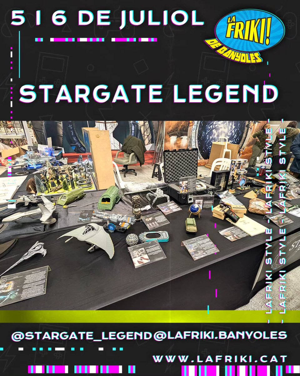 If you didn't know, now you know!!
You can see us and also enjoy a great collection of the Stargate saga, take pictures in an incredible photocall and much more in #frikibanyoles
Come and enjoy this great event , you'll have a great time! #stargatelegend #stargate #comiccon