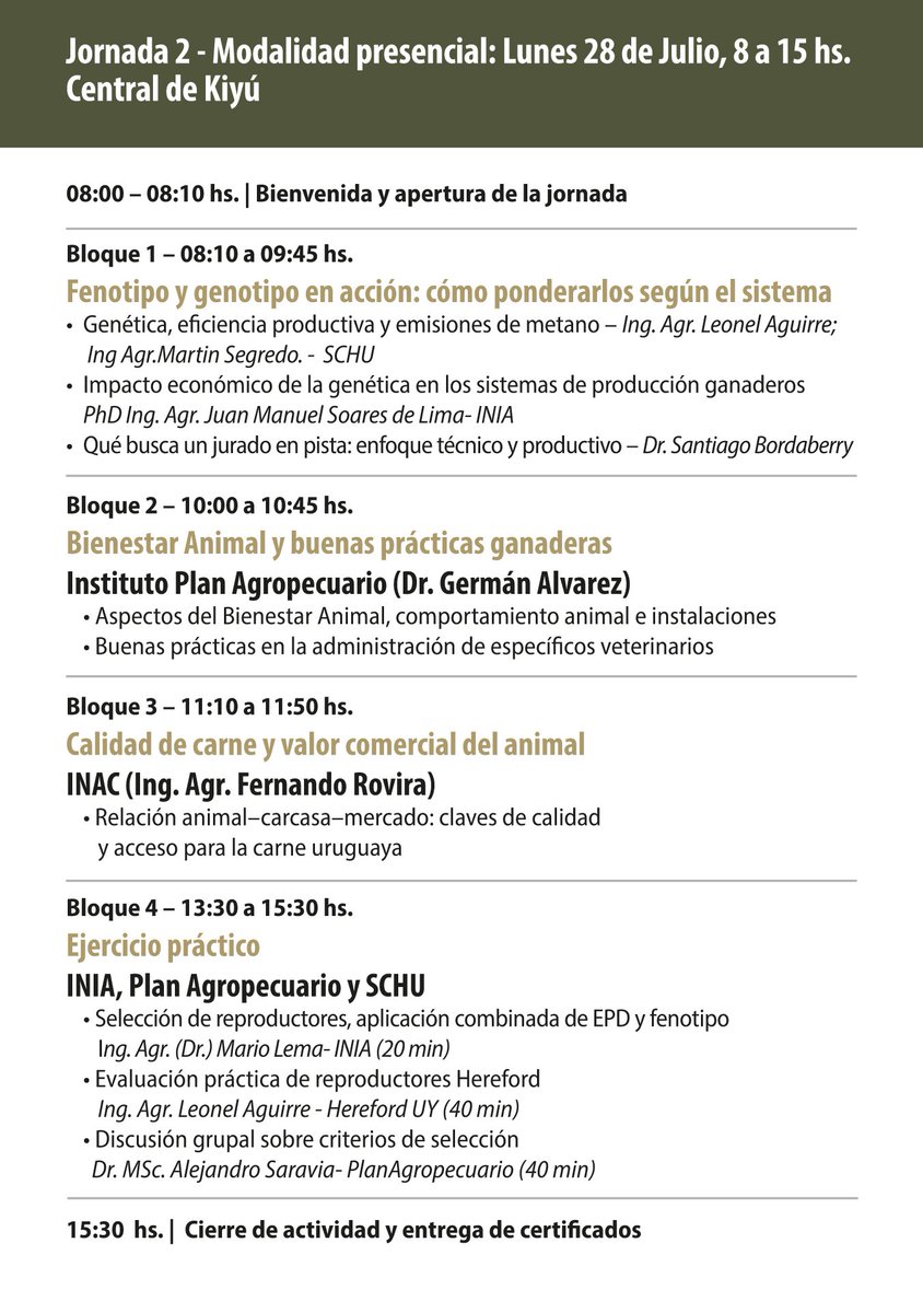 📢 ¡Inscripciones abiertas!
Te invitamos a participar del Curso de selección y mejoramiento en bovinos de carne, una instancia única para profundizar las herramientas que permiten tomar mejores decisiones productivas.

Es una actividad organizada por Hereford Uruguay y el Plan