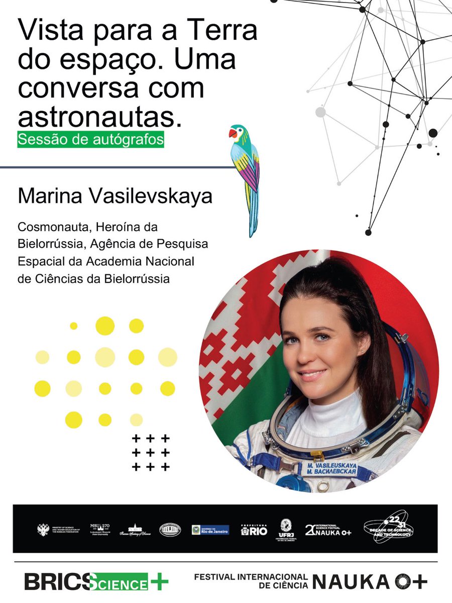 PlanetarioDoRio's tweet photo. Você já imaginou conhecer um cosmonauta de verdade? No próximo final de semana, você pode realizar esse sonho! 👩‍🚀

Nos dias 5 a 6 de julho, o Planetário do Rio sediará os eventos do Festival Internacional de Ciência NAUKA 0+, realizado pela primeira vez no Brasil. 🤩 https://t.co/kkkyza9Ede
