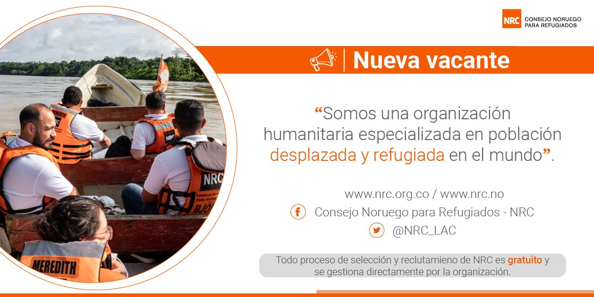 📢│ ¡Te estamos buscando!       

Conoce las vacantes disponibles para ser parte de nuestro equipo de trabajo NRC.        

Postúlate en👉nrc.org.co/trabaja-con-no… o en nrc.org.co/contrataciones/ #TrabajoSíHay