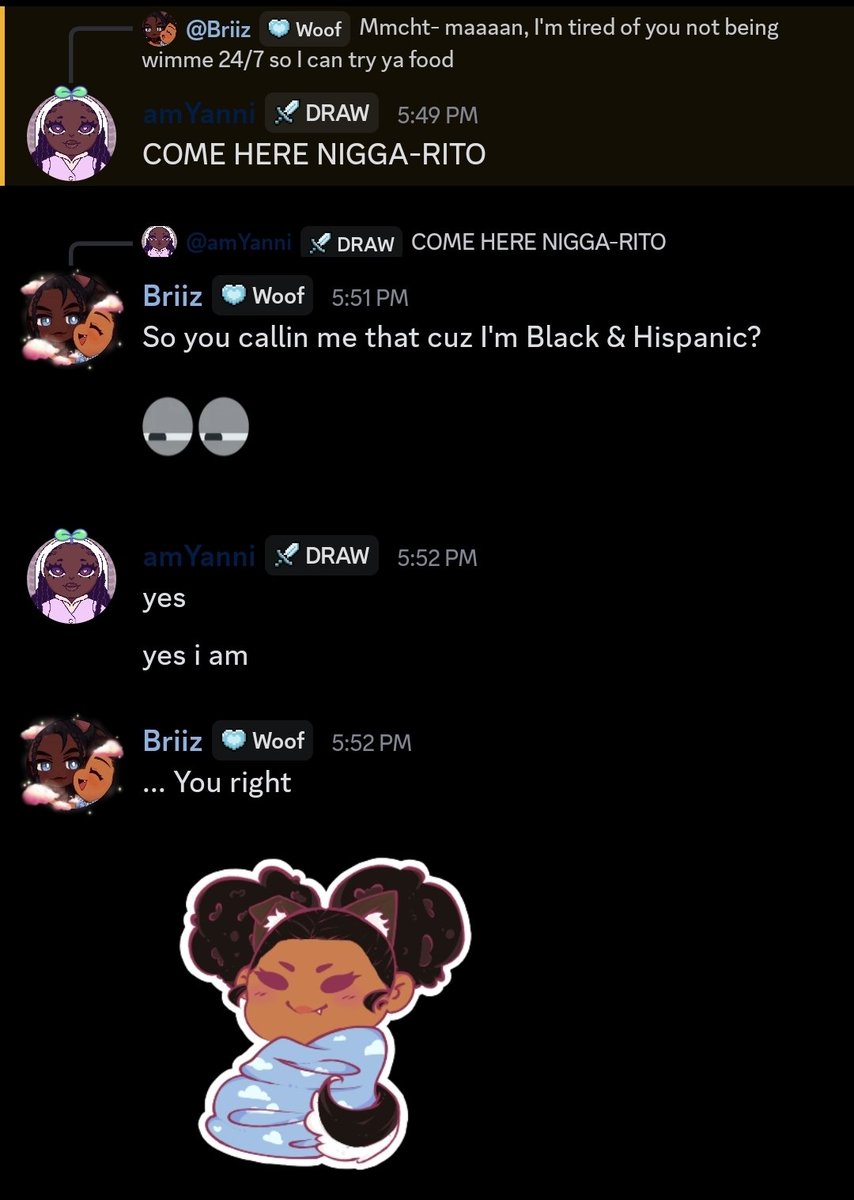 TheWindEnby's tweet image. Gettin called slurs in my own server is WILD...
You got anything to say for yaself @amYanniTTV? π