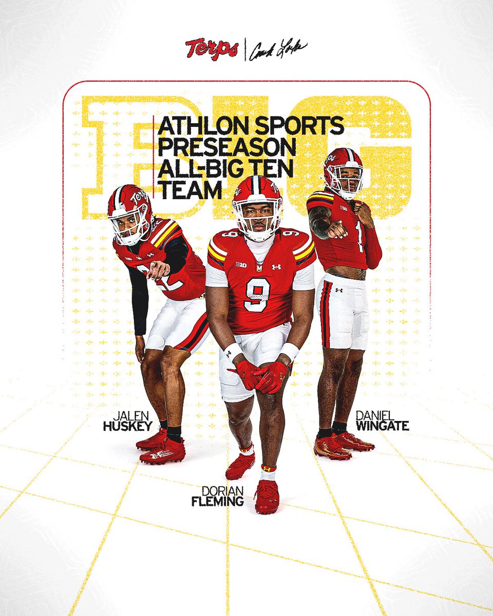 Maryland Football (@terpsfootball) on Twitter photo 3️⃣ Terps Named to <a href="/AthlonSports/">Athlon Sports</a> Preseason All- <a href="/B1Gfootball/">Big Ten Football</a> Team
<a href="/HuskeyJalen/">Jalen Huskey</a>
<a href="/Therealfleming_/">Dorian Fleming</a>
<a href="/___dw11/">ki11switch</a> 3️⃣ Terps Named to <a href="/AthlonSports/">Athlon Sports</a> Preseason All- <a href="/B1Gfootball/">Big Ten Football</a> Team
<a href="/HuskeyJalen/">Jalen Huskey</a>
<a href="/Therealfleming_/">Dorian Fleming</a>
<a href="/___dw11/">ki11switch</a>