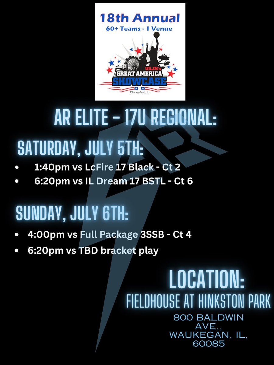 AR Elite (@arelite_) on Twitter photo AR ELITE WBB 17u Regional ⚡️ is ready to be back with the Great America Showcase ‼️
<a href="/CoachNikia45461/">Coach Nikia</a> AR ELITE WBB 17u Regional ⚡️ is ready to be back with the Great America Showcase ‼️
<a href="/CoachNikia45461/">Coach Nikia</a>