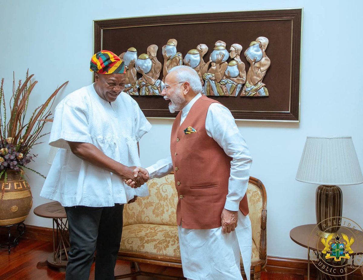 JDebrahofficial's tweet image. A warm embrace that speaks louder than words.
President John Mahama & Prime Minister Narendra Modi share a moment of genuine brotherhood and mutual respect.
Ghana and India - united in friendship, shared values, & a vision for a better future.
#StrongerTogether #GhanaIndia