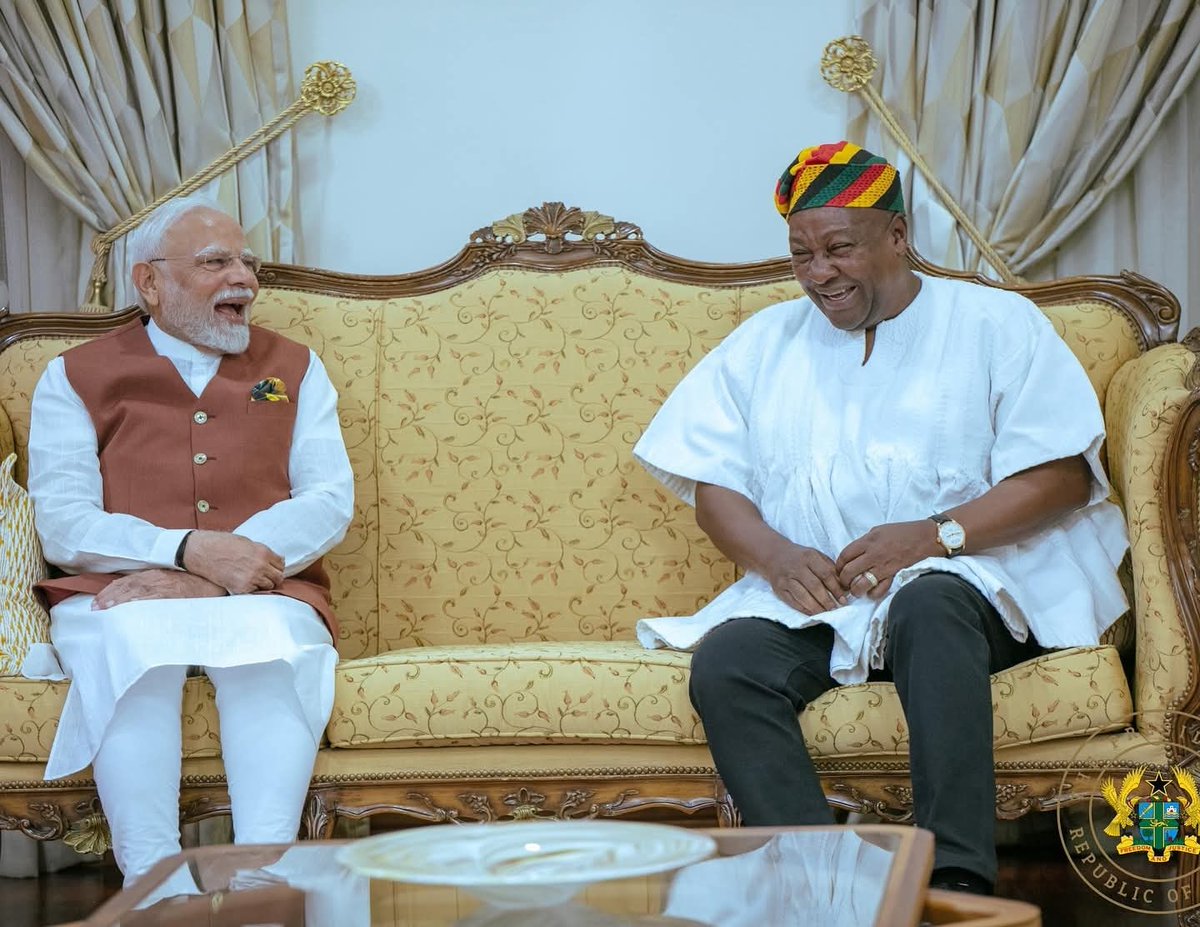 JDebrahofficial's tweet image. A warm embrace that speaks louder than words.
President John Mahama & Prime Minister Narendra Modi share a moment of genuine brotherhood and mutual respect.
Ghana and India - united in friendship, shared values, & a vision for a better future.
#StrongerTogether #GhanaIndia