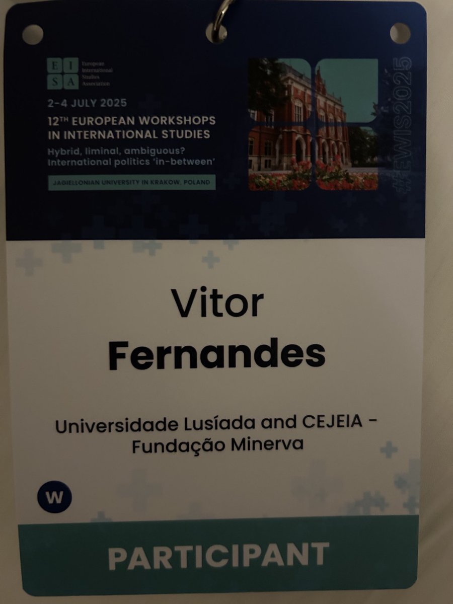 Very happy to be at the European Workshops in International Studies at the Jagiellonian University in Kraków, where I will be presenting a paper on realism in the context of the Russian invasion of Ukraine. 
#EWIS2025
<a href="/europeanisa/">EISA</a>