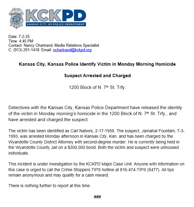 Kansas City, Kansas Police Department tweet media