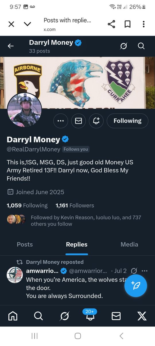 KJW (@hawkesbay69) on Twitter photo Can we get this red blooded American Army veteran some fantastic new friends, please give <a href="/RealDarrylMoney/">Darryl Money</a> some support wth follows,reposts πͺπ«Άπ₯π―ππΊπΈπ«‘ Can we get this red blooded American Army veteran some fantastic new friends, please give <a href="/RealDarrylMoney/">Darryl Money</a> some support wth follows,reposts πͺπ«Άπ₯π―ππΊπΈπ«‘