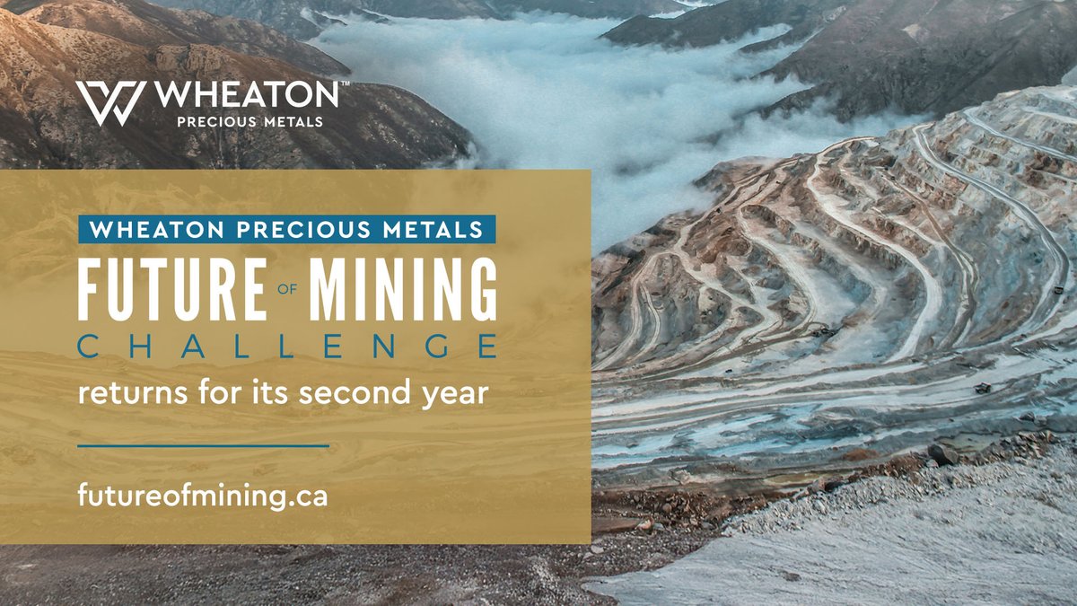 Wheaton Precious Metals (@wheaton_pm) on Twitter photo We are excited to announce the return of the <a href="/Wheaton_PM/">Wheaton Precious Metals</a> #FutureofMiningChallenge, a global initiative awarding $1 million to a cleantech venture with innovative technology that advances sustainability in the #mining industry. Read the news release here: ow.ly/YVvB50Wk4kL We are excited to announce the return of the <a href="/Wheaton_PM/">Wheaton Precious Metals</a> #FutureofMiningChallenge, a global initiative awarding $1 million to a cleantech venture with innovative technology that advances sustainability in the #mining industry. Read the news release here: ow.ly/YVvB50Wk4kL