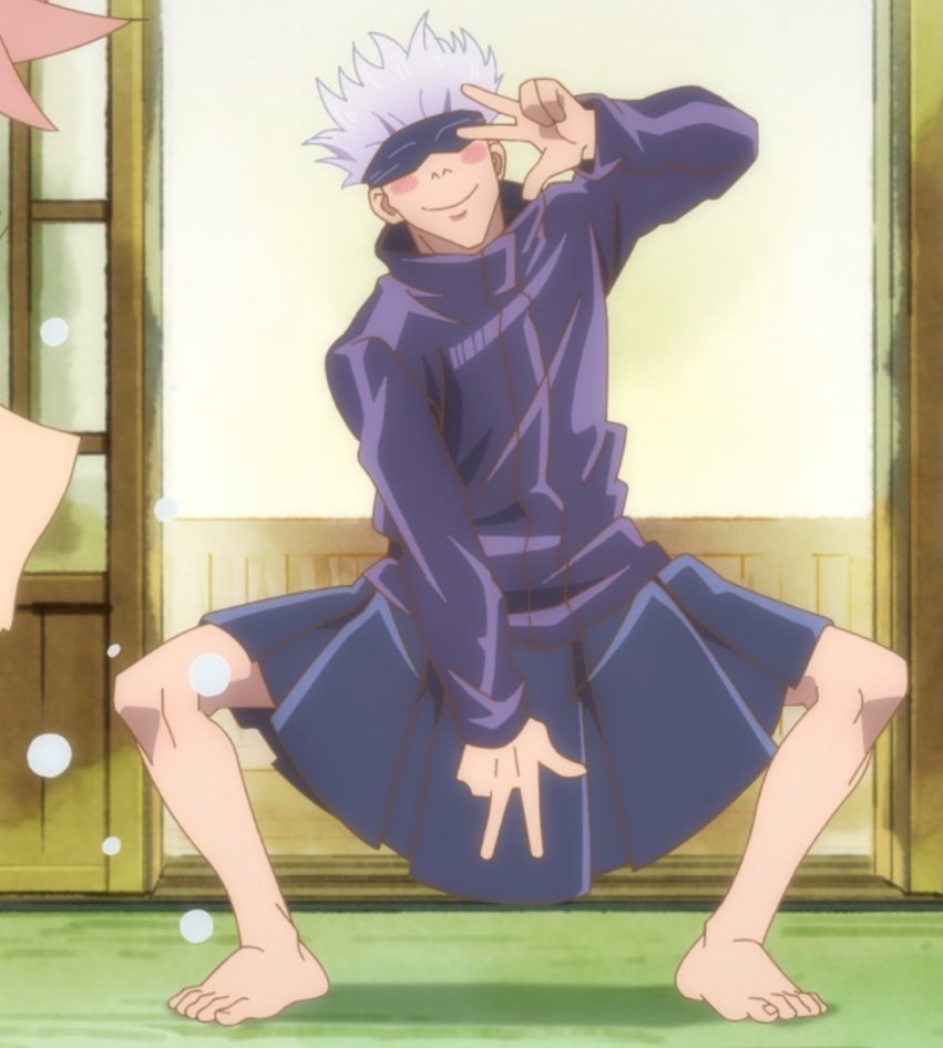 my jaw just dropped all the way to the floor we really got a figure of gojo in a skirt