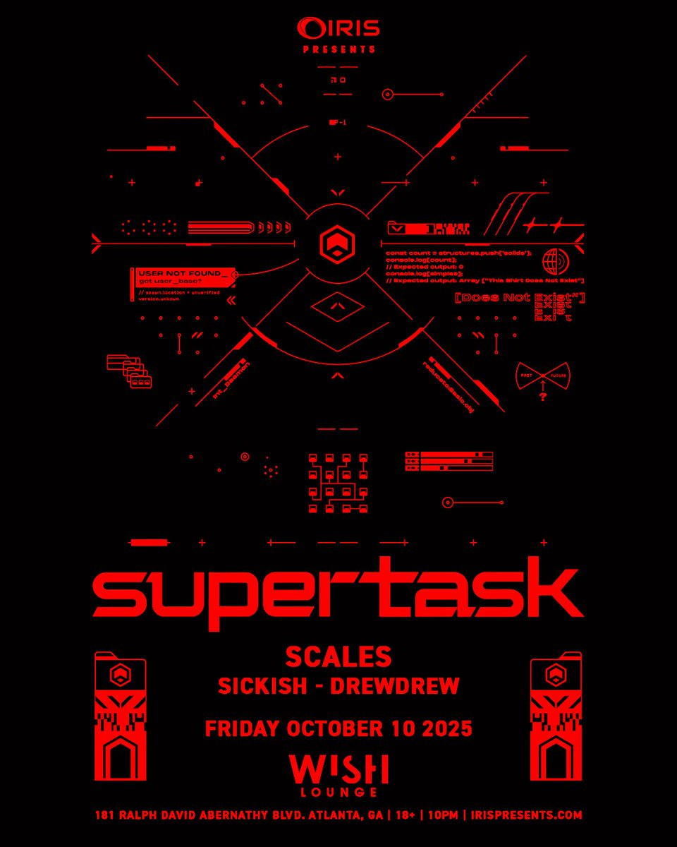 🎶 SHOW ANNOUNCEMENT 🎶

We’re entering a new dimension of sound, frequency, and “Healing” ✨ Supertask lands at Wish Lounge on Oct 10!🪩

Tickets are on sale now! Don’t miss this incredible night🎟️

👉 seetickets.us/irispresentssu…