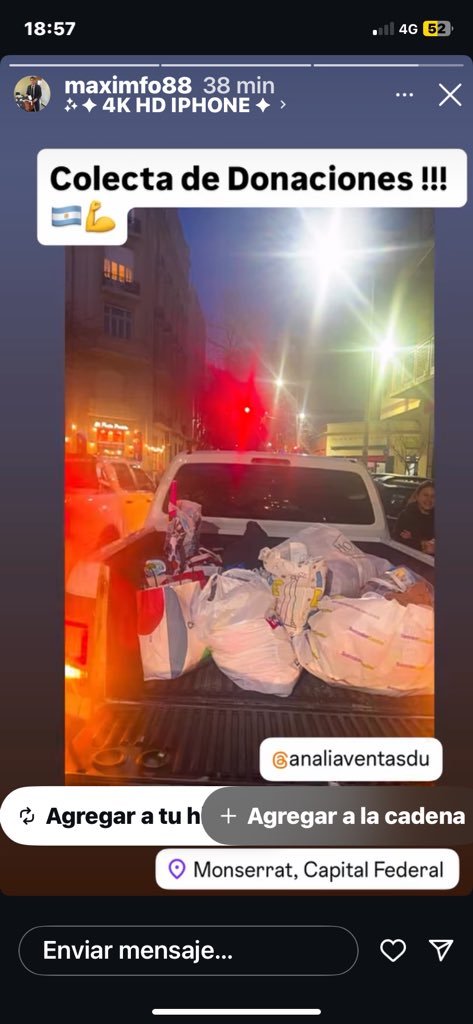 Gracias infinitas <a href="/cecicook/">CeciCook ⚡</a> @Pepsiland8 <a href="/Cande_LxC/">Cande Hilbert</a>  NOS LLENARON LA CHATA DE DONACIONES!!! En este momento volviendo al Oeste a entregar las cosas .