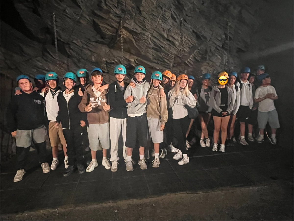 gordanoschooltr's tweet image. North Wales then went 500m underground for a deep mine tour of the slate mines. #justkeepdigging #heighho #TîmCymru