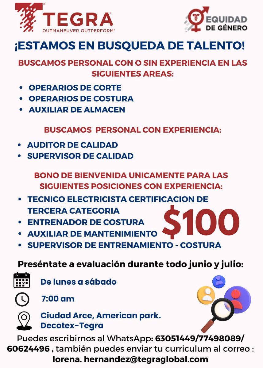 ¿Buscas una nueva oportunidad? ¡Únete a nuestra zona de talento! Consulta los requisitos en el perfil y si calificas, postúlate siguiendo las instrucciones detalladas en la imagen.