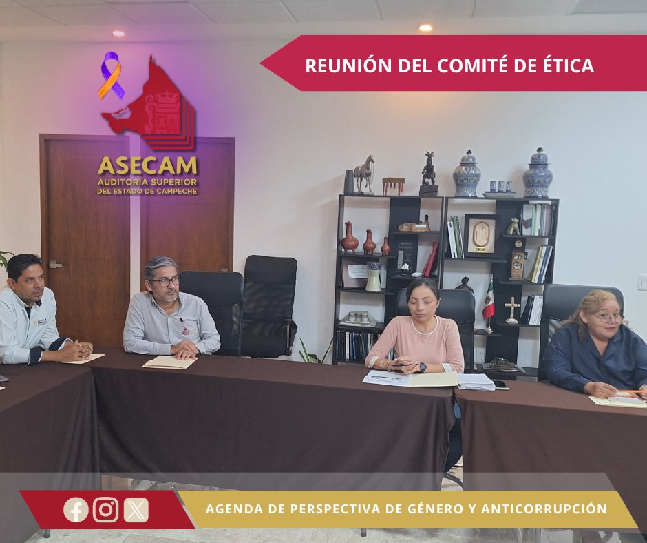 El pasado 26 de junio, en Sesión Extraordinaria, el Comité de Ética de la Auditoría Superior de Campeche aprobó el Plan de Trabajo de la “Agenda de Perspectiva de Género y Anticorrupción”.