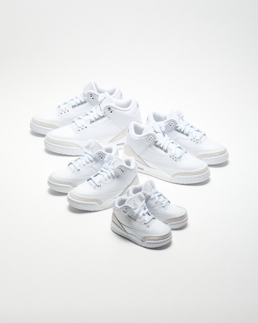 UNDEFEATEDinc's tweet image. Jordan AJ 3 Retro ‘Pure Money’ in men’s, GS, PS and TD sizing // Available Thursday, 7/3 at 11am at select UNDEFEATED Chapter Stores and 7am PST at Undefeated.com
@jumpman23