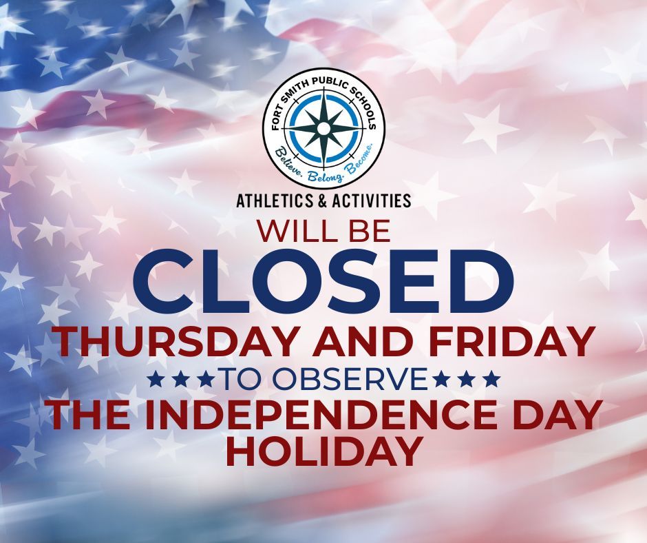 The FSPS Athletics and Activities office will be closed on Thursday July 3rd and Friday July 4th to observe the Independence Day holiday.  We will return on Monday, July 7th.