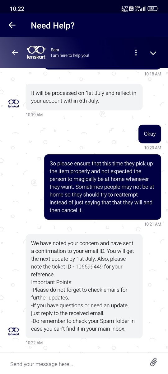 HBKid_Official's tweet photo. @Lenskart_com @peyushbansal 
After having long struggling way to connect with an agent and I was given the solution that knce pickup will be done, the refund of primary order will be provided as store credit, which can be used to buy another pair. https://t.co/9muZQoKcZN