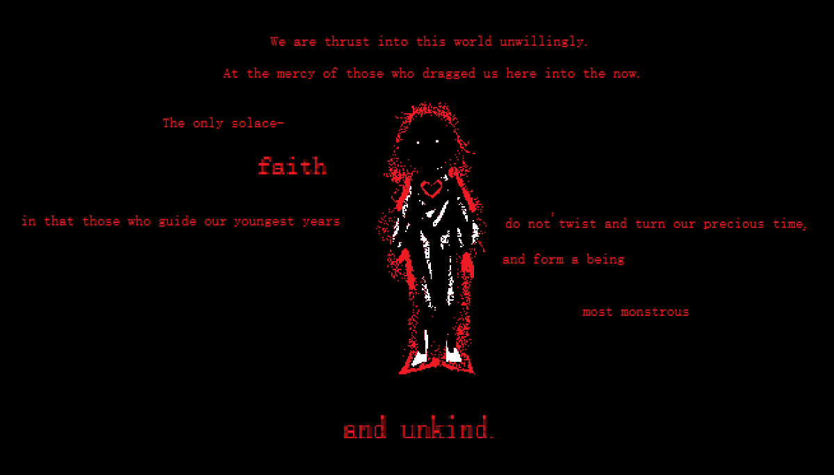 This was heavily inspired by alot of the themes and feelings playing Deltarune gave me, I initially didn't want to include any imagery that was too directly DR related, but it resonated too strongly within me to not want to. #DELTARUNE