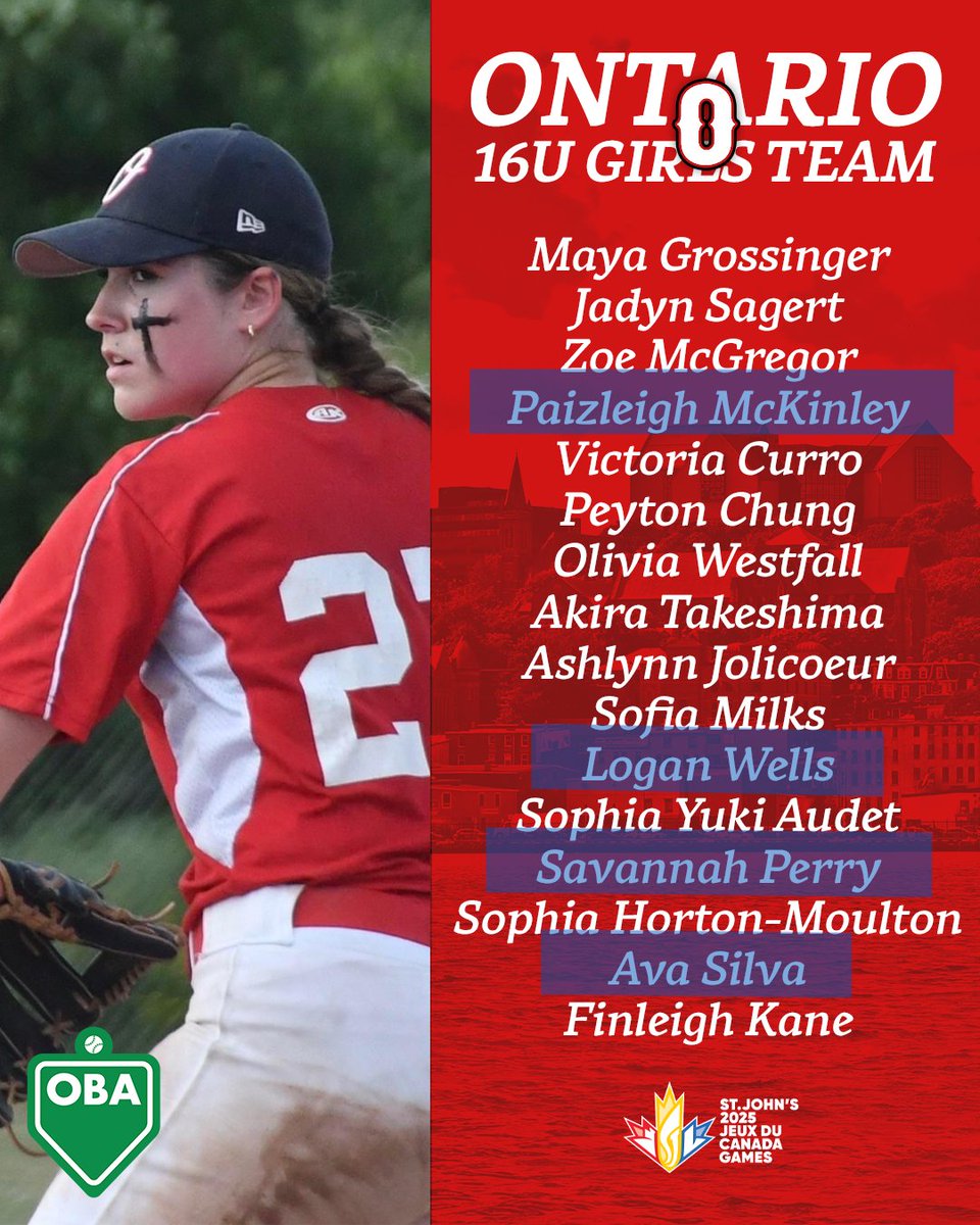 Congratulations to our Barrie Baycats stars, Paizlieigh, Logan, Savannah, and Ava for earning their spot to represent Ontario at the Canada Summer Games in St. John's! 🌟⚾️

#BarrieBaycats #CanadaSummerGames
