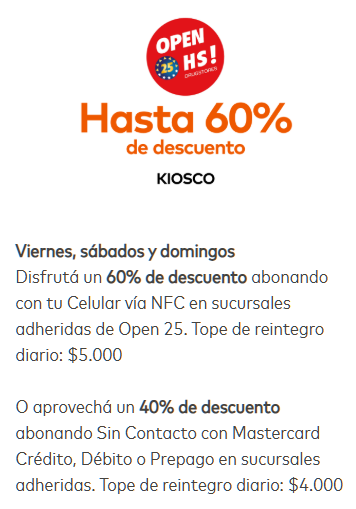 ahorrotwit's tweet photo. Todos los Viernes, Sábados y Domingos en #Open25 tenés un 60% pagando con @MastercardArg desde el celu con NFC con tope de $5000 por dia
Y si pagas con tu @MastercardArg física un 40% con tope de $4000 por dia 🍬🍭 https://t.co/2JJXKiSNQ6