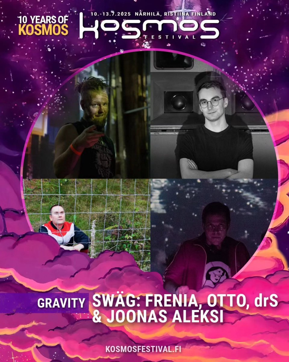 pHinnWeb (@phinnweb) on Twitter photo Kosmos Festival. 10-13 July 2025, Närhilä, Ristiina, Finland. Feat. Swäg (Tampere): Frenia, Otto, drS, Joonas Aleksi.
Full line-up:
kosmosfestival.fi
#KosmosFestival #Swäg #Swaeg #techno #rave #drumandbass #breakbeat #Frenia #Otto #drS #JoonasAleksi #Ristiina #Finland Kosmos Festival. 10-13 July 2025, Närhilä, Ristiina, Finland. Feat. Swäg (Tampere): Frenia, Otto, drS, Joonas Aleksi.
Full line-up:
kosmosfestival.fi
#KosmosFestival #Swäg #Swaeg #techno #rave #drumandbass #breakbeat #Frenia #Otto #drS #JoonasAleksi #Ristiina #Finland