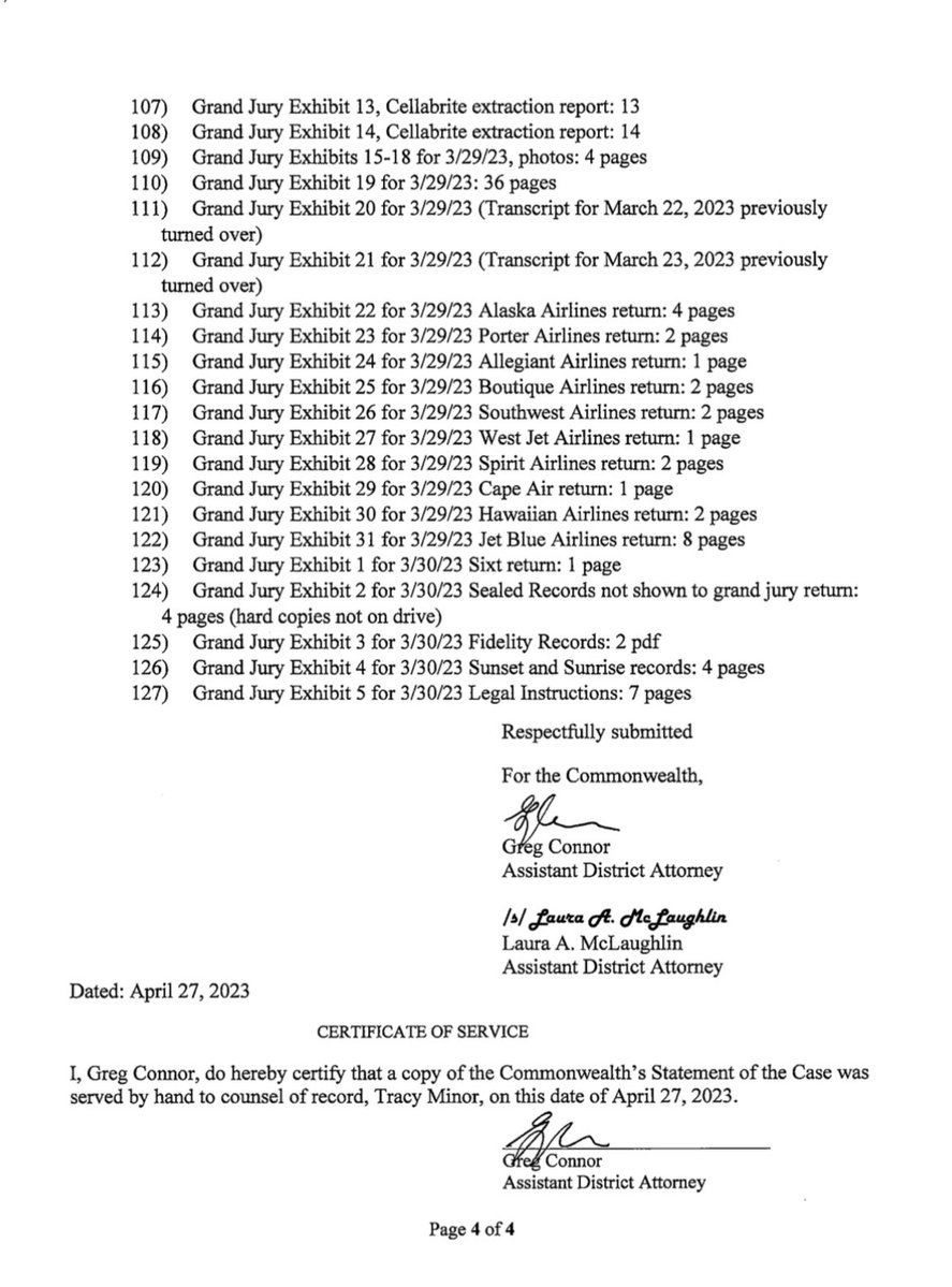 OliviaLambo_'s tweet image. Brian Walshe’s First Notice of Discovery dated April 27, 2023.
FUN FACTS:
- Walshe was indicted within nearly 2 months
- This was turned over to the defense within nearly 3 months
- Investigators never recovered Ana Walshe’s body
- Karen Read wasn’t indicted for over 4 months…