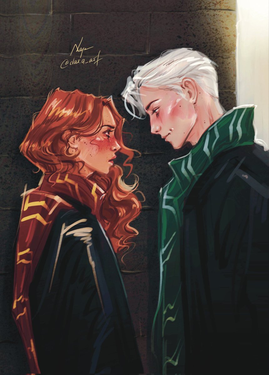 a "chance" meeting

#dramione #DracoMalfoy #HermioneGranger #hpfanart #dranionefanart #hogwarts #hpfanart