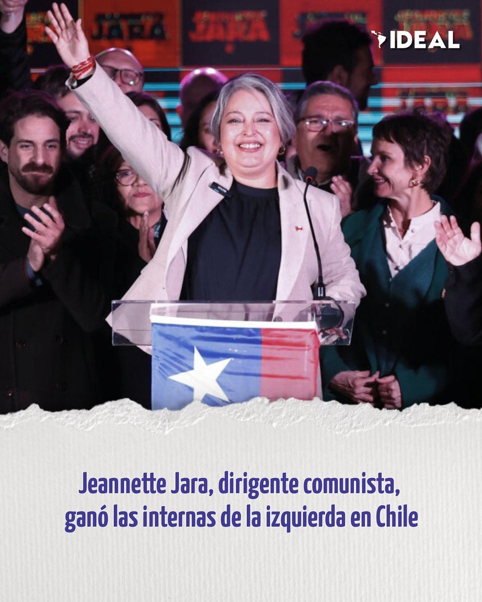 InstitutoIDEAL_'s tweet image. 🇨🇱 #JeannetteJara, candidata del Partido Comunista, arrasó en las primarias del progresismo y se convirtió en la primera comunista respaldada a la presidencia desde el retorno a la democracia.
Desde su militancia a los 14 años hasta impulsar reformas históricas como las 40 horas…