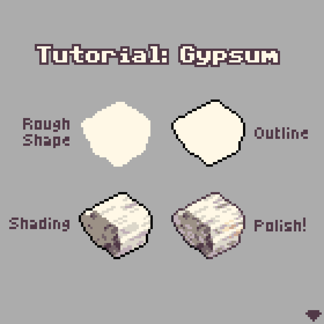 Quick mini-tutorial on how I drew gypsum

#pixelart