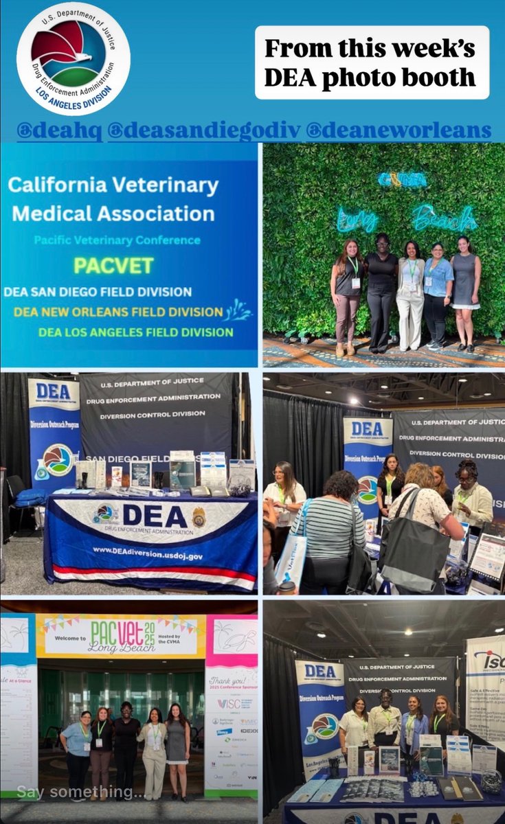 DEALOSANGELES's tweet image. From this week’s DEA photo booth. DEA Field Divisions linking arms at the Pacific Veterinary Conference in #SanFrancisco @california_vma @DEASANDIEGODiv @DEANEWORLEANS @DEAHQ