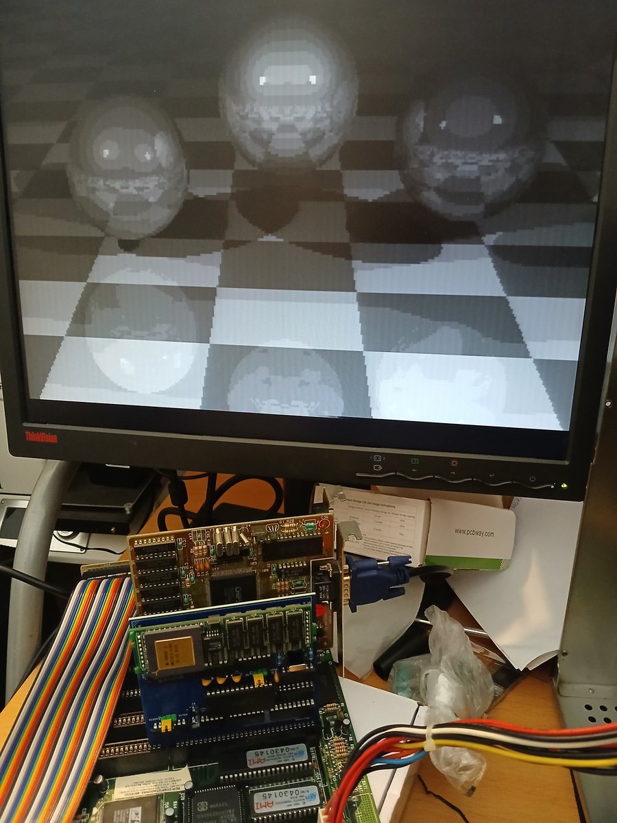 nanochess's tweet image. No wires are needed! All my software is working. I also tested with the Mandelbrot program from Geekdot to make sure my board is compatible with the Inmos B004 board 😀✌️ #retro #transputer