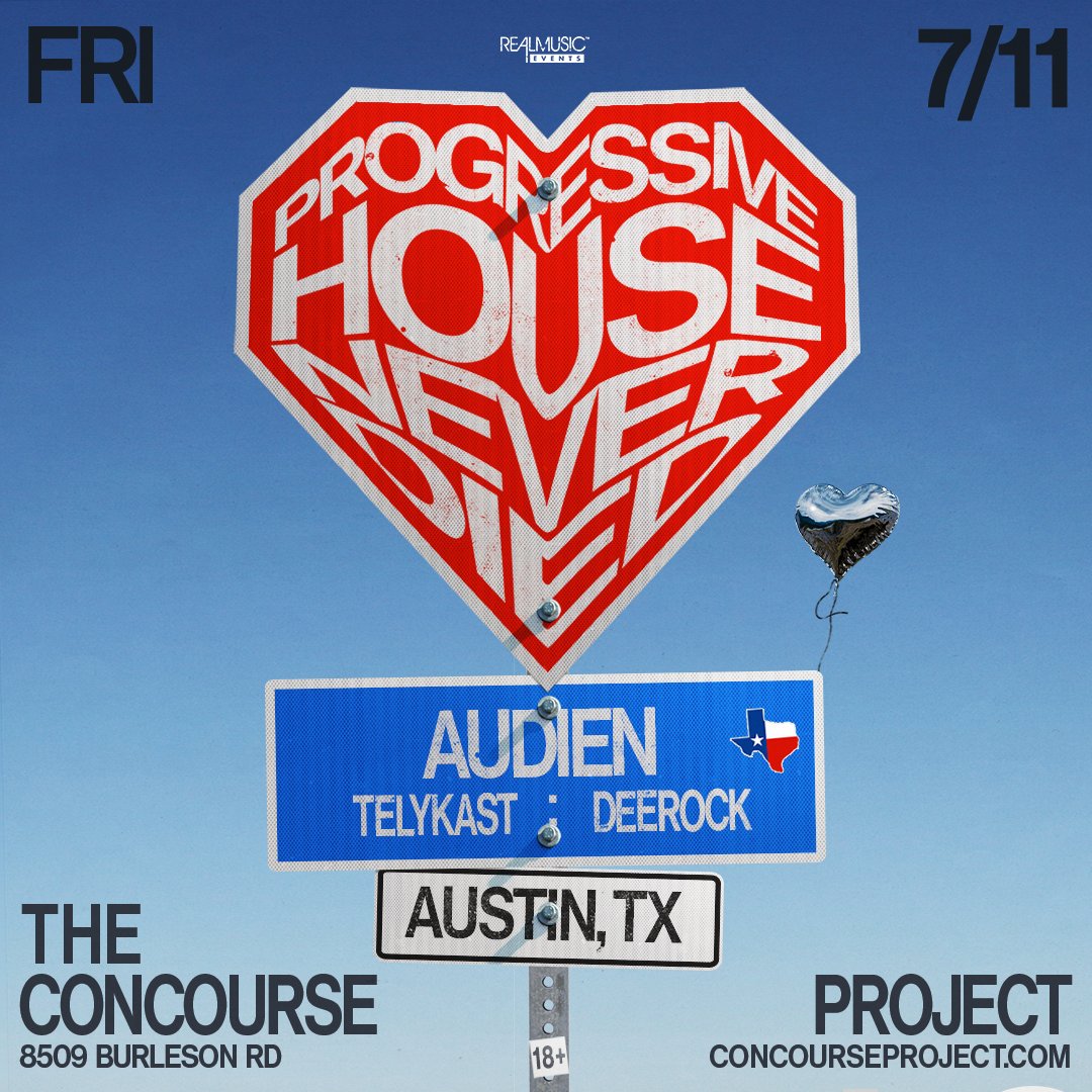 NEXT FRIDAY ❤️‍🔥 Progressive house takes over the sound system with <a href="/Audien/">Audien</a> + <a href="/TELYKast/">TELYKAST</a> and <a href="/deerockmusicc/">Deerock</a> 🙌

Tickets going quick... snag yours now: concourseproject.com