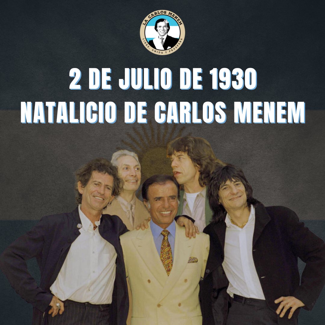 Un día como hoy nacía el hombre que cambió la historia.

Carlos Saúl Menem no fue solo un presidente: fue una visión, un rumbo, un proyecto de país.

Condujo a la Argentina hacia una transformación profunda.
Tuvo el coraje de tomar decisiones difíciles, el liderazgo para