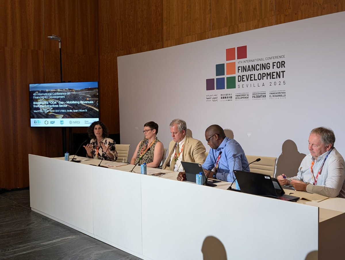 IISD Economic Policy (@iisd_elp) on Twitter photo At #FfD4, a panel convened by <a href="/EITIorg/">EITI International</a> with <a href="/IISD_news/">IISD</a> <a href="/OpenOwnership/">Open Ownership</a>, <a href="/NRGInstitute/">Natural Resource Governance Institute</a> and <a href="/MinesGouvGuinee/">Ministère des Mines et de la Géologie Guinée</a> discussed how improved taxation and transparency in extractives can help raise development revenues and address the financing gap as #ODA declines. 💰 At #FfD4, a panel convened by <a href="/EITIorg/">EITI International</a> with <a href="/IISD_news/">IISD</a> <a href="/OpenOwnership/">Open Ownership</a>, <a href="/NRGInstitute/">Natural Resource Governance Institute</a> and <a href="/MinesGouvGuinee/">Ministère des Mines et de la Géologie Guinée</a> discussed how improved taxation and transparency in extractives can help raise development revenues and address the financing gap as #ODA declines. 💰