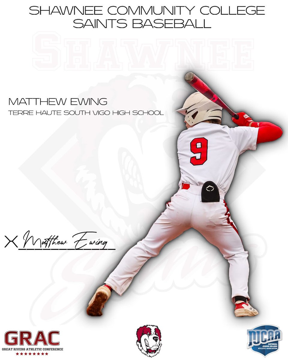 Matthew Ewing has committed to Shawnee CC for the Fall! Matthew joins us from Terre Haute South Vigo High School in Indiana! 

#WeAreShawnee #SaintsBaseball