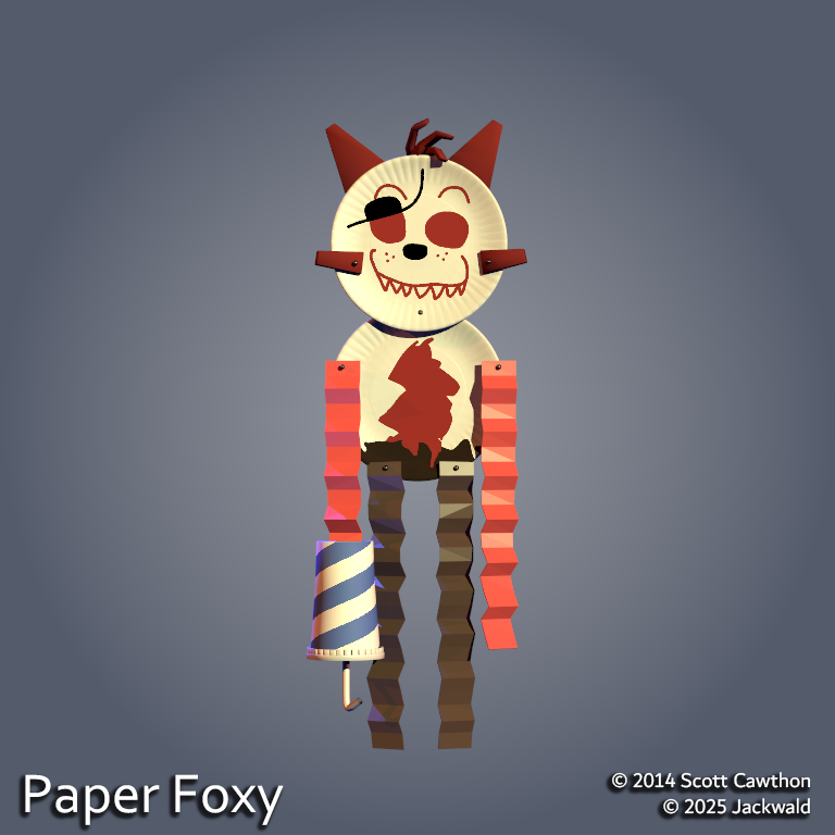 _Jackwald_'s tweet image. #FNaF #FNaF2 My fanmade Paper Pal Chica and Foxy designs/models!
Lighting by UFMP.