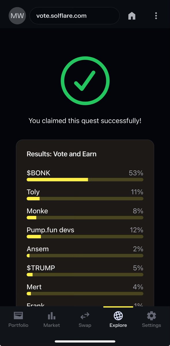 I voted $BONK #SolflareVote 
<a href="/solflare/">Solflare - The Solana Wallet</a>