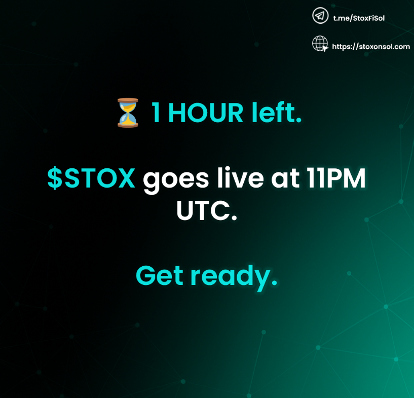 StoxFiSol's tweet photo. $STOX launches in 1 hour on @solana.

Get ready.

All updates will drop in Telegram: https://t.co/bDLElLOBJG https://t.co/YBk0dwuYPJ