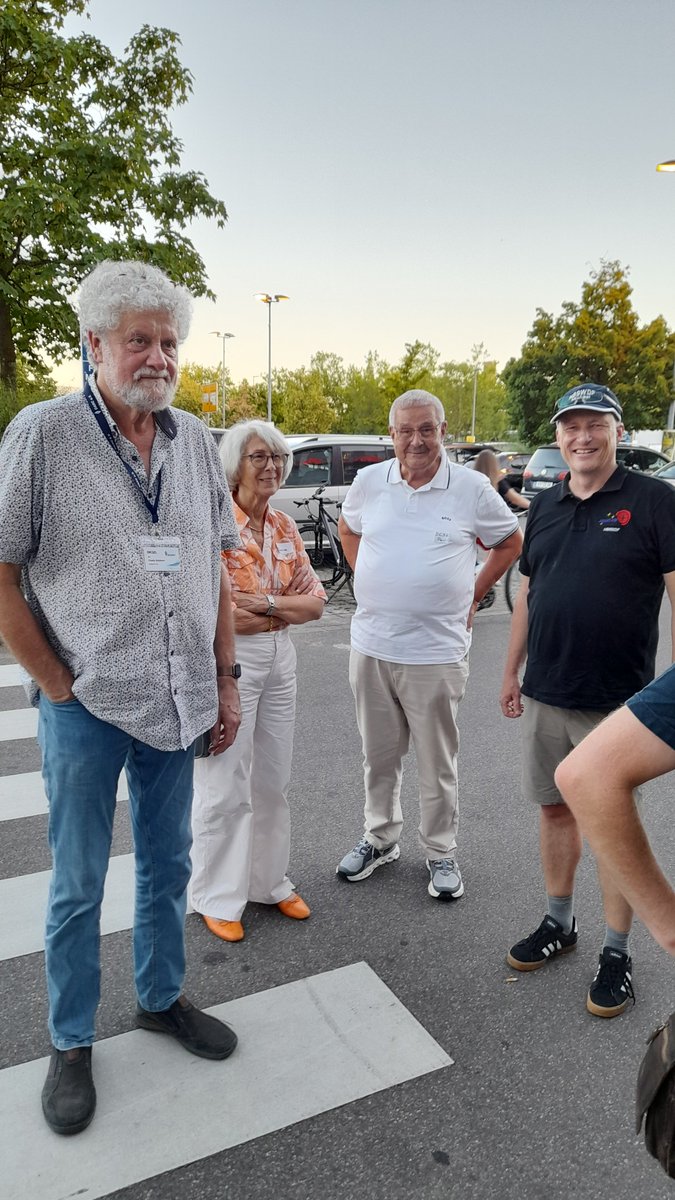 What an excellent Ham Radio weekend at Friedrichshafen.  Special thanks to Nina and friends for organising the  AMSAT-DL QO-100 dinner on Saturday.
Plenty to see at the show. A 10GHz patch array and some new 10G products including a 1.5W PA from Hi-Des of Taiwan were impressive.