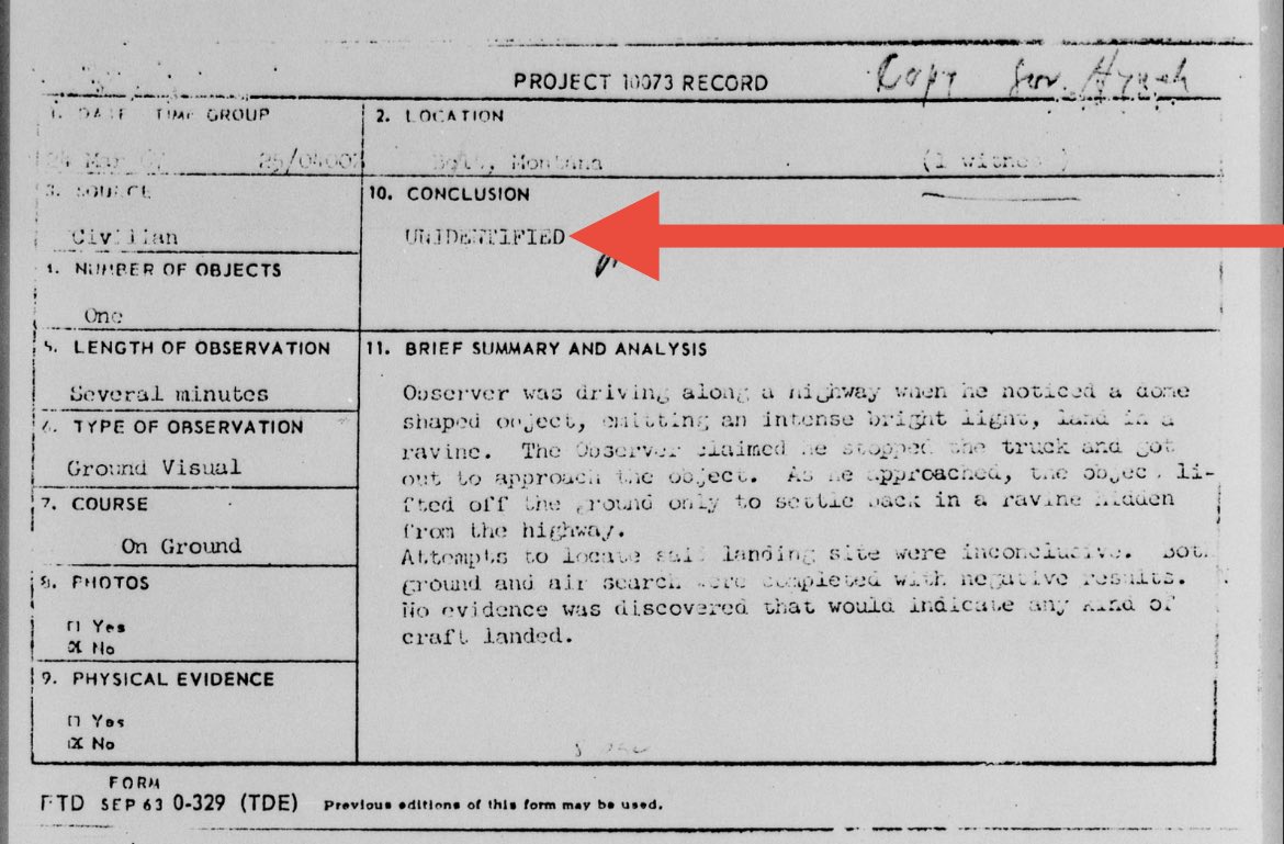 MarikvR (@mvonren) on Twitter photo MORE <a href="/DoD_AARO/">All-domain Anomaly Resolution Office</a> LIES?
Ex-deputy director Tim Phillips: “We did not see any evidence of UAP” activity during the shutdown of nuclear missiles at Malmstrom AFB.
Blue Book files refer to “numerous” UFO sightings that evening, including the landing of a “huge dome shaped object.” MORE <a href="/DoD_AARO/">All-domain Anomaly Resolution Office</a> LIES?
Ex-deputy director Tim Phillips: “We did not see any evidence of UAP” activity during the shutdown of nuclear missiles at Malmstrom AFB.
Blue Book files refer to “numerous” UFO sightings that evening, including the landing of a “huge dome shaped object.”