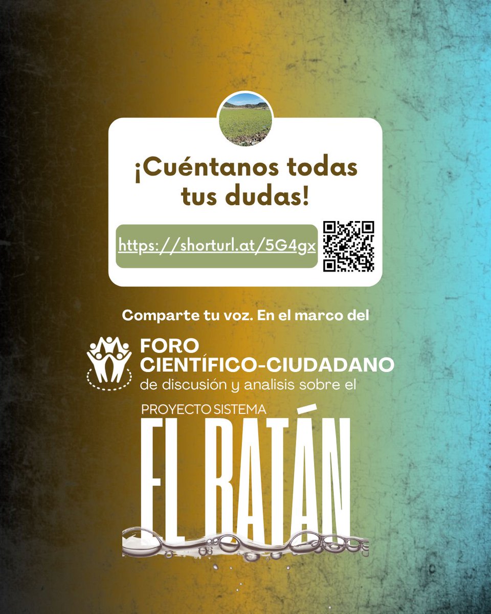 ¿Tienes preguntas sobre el #SistemaBatán"?💬💧

¡Nos interesa conocerlas! Hemos habilitado un 📩Buzón Digital de dudas para poder incluirlas en el Foro científico-ciudadano de análisis y discusión. 📲
Participa en esta liga shorturl.at/5G4gx

#ElBatán #Querétaro