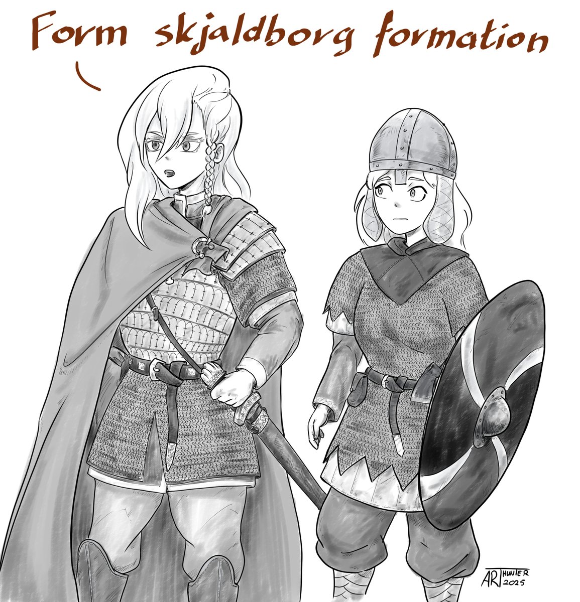 ARThunter_art's tweet image. When the village have some decent armored warriors, but your superior is eager to take it anyway.