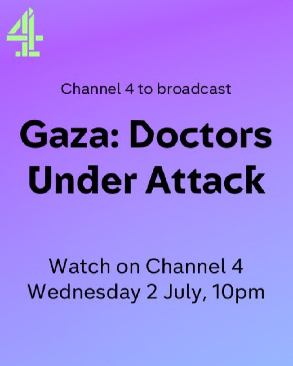 A very hard watch but an important one

Well done <a href="/Channel4/">Channel 4</a> for have the decency to air it

The <a href="/BBC/">BBC</a> continues with their censorship of the genocide in Gaza

Medical staff attacked for caring for the many thousands of men, women and children bombed, shot and starved by Israel