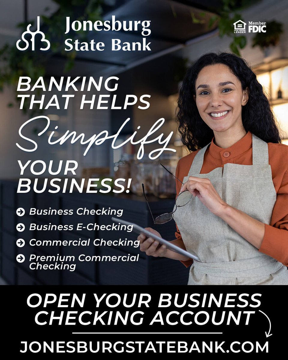 Ready to ditch the paperwork and accelerate your business growth? ✅ Jonesburg State Bank offers business checking accounts engineered to streamline your financial tasks, so you can reclaim time and invest it where it counts.

Discover the difference: bit.ly/45qF37W