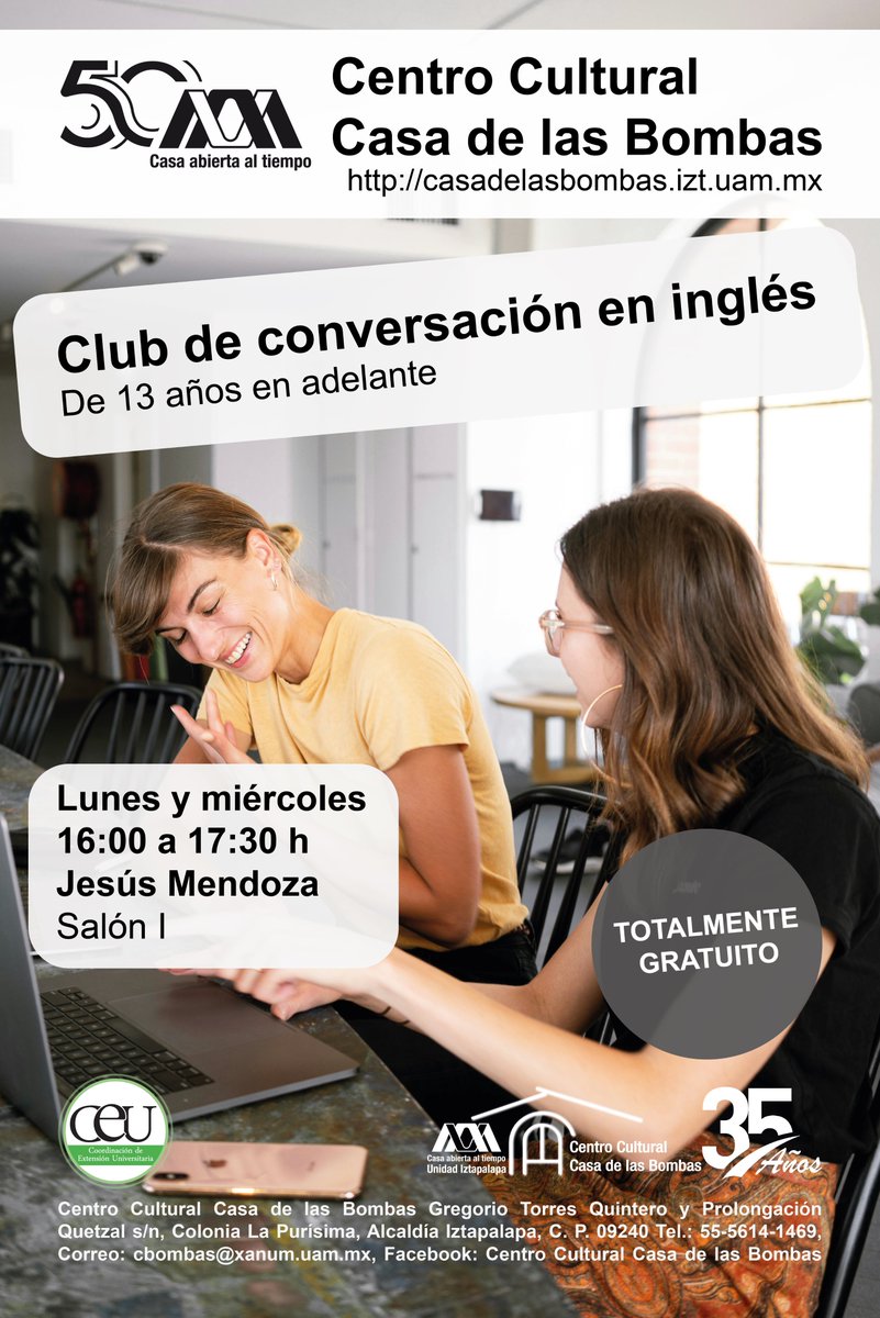 #AgendaCulturalUAMI
#sóloencasadelasbombas
casadelasbombas.izt.uam.mx