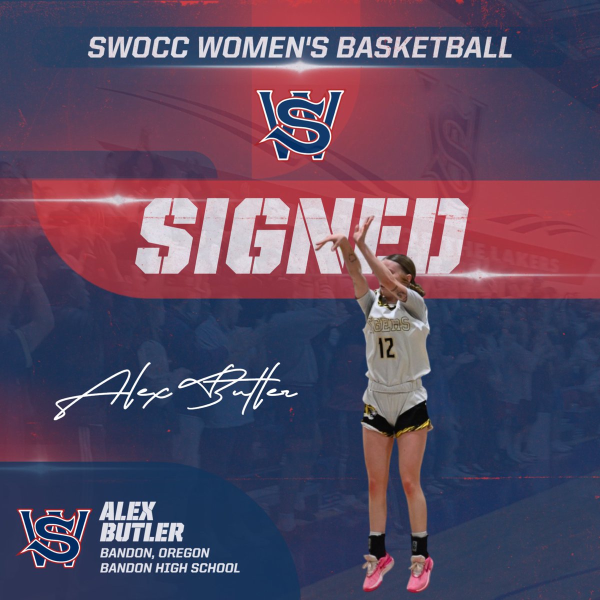 ❗️Welcome To Laker Nation❗️

Bandon, OR ➡️ Coos Bay, OR 
🖊 Alex Butler

Excited to have Alex on campus in the fall. Great Day To Be A Laker!!

#thelakernation #SWOCCwbb #swoccathletics #SWOCC