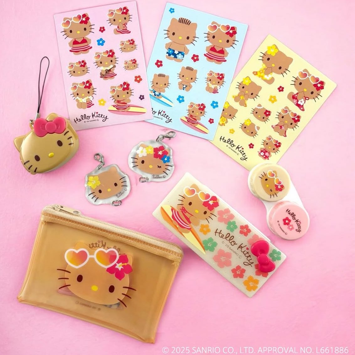 ハローキティ ストラップ付きケース　日焼け sanrio（サンリオ） ハローキティ 90s フォンストラップ 単品販売